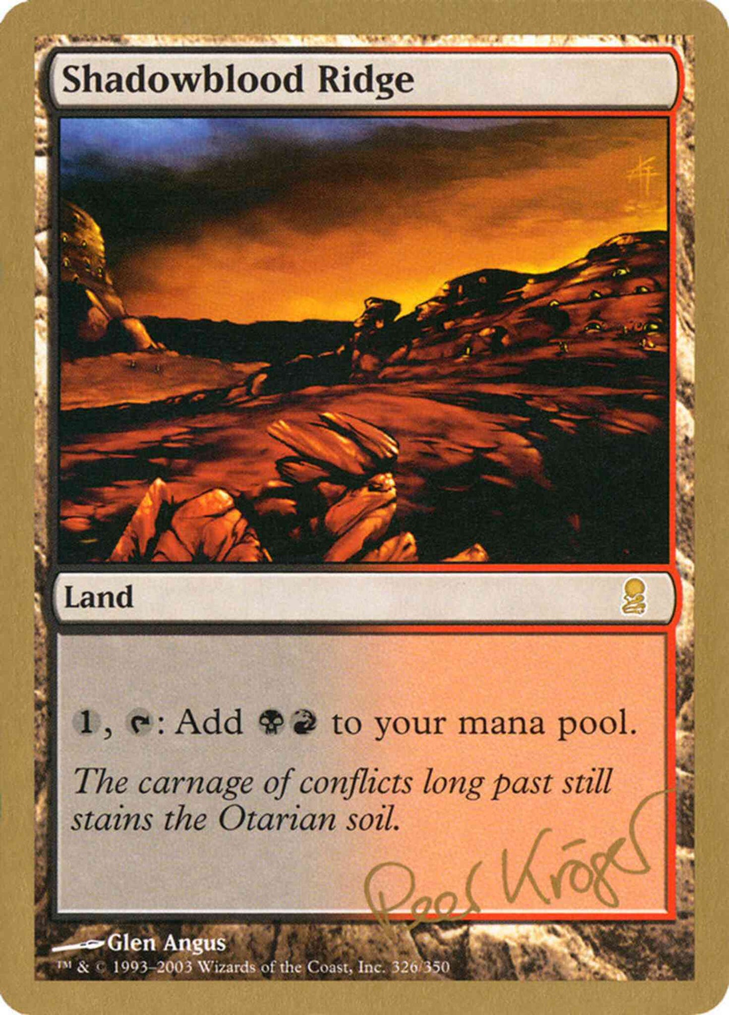 Shadowblood Ridge [pk326] [Peer Kroger] [World Championship Decks 2003] [Non-Foil]