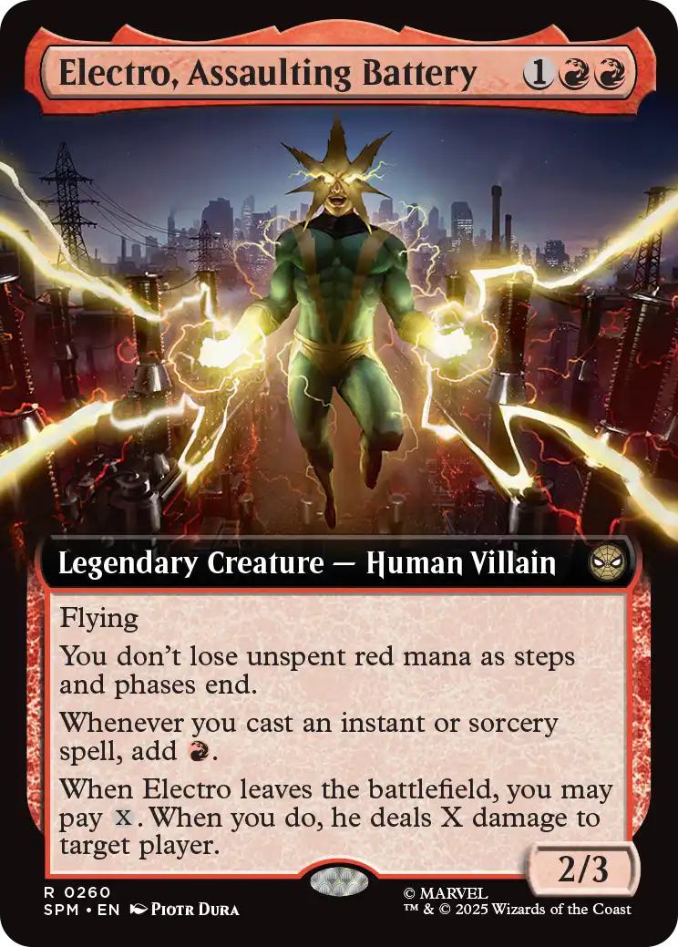 Electro, Assaulting Battery [260] [Extended Art] [Marvel's Spider-Man] [Non-Foil]