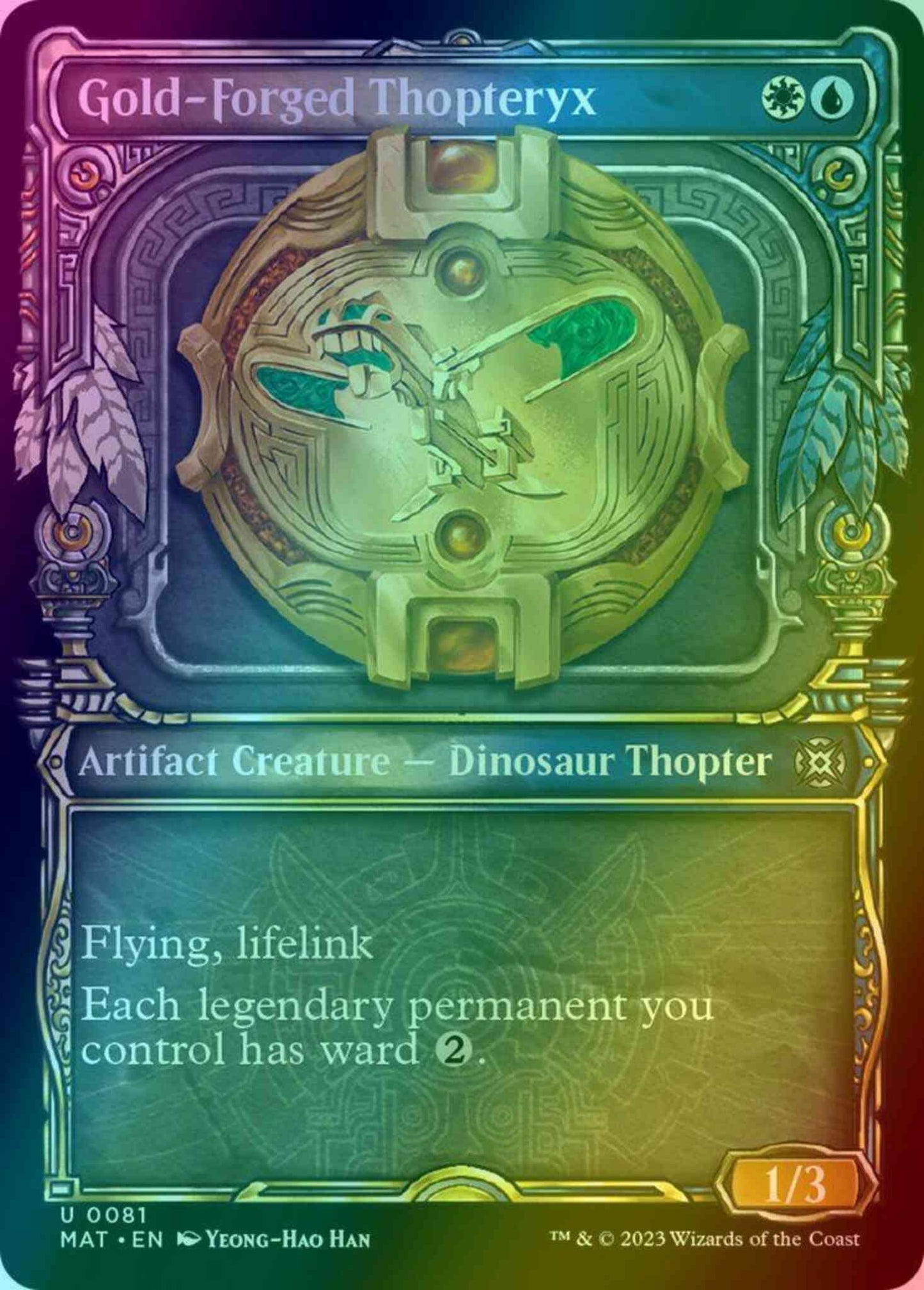 Gold-Forged Thopteryx [81] [Planar Showcase] [March of the Machine: The Aftermath] [Foil]