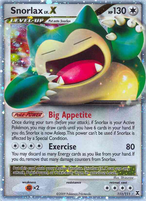 Snorlax - 111/111 - Rare Holo Lv.X [pl2-111] [Ultra]