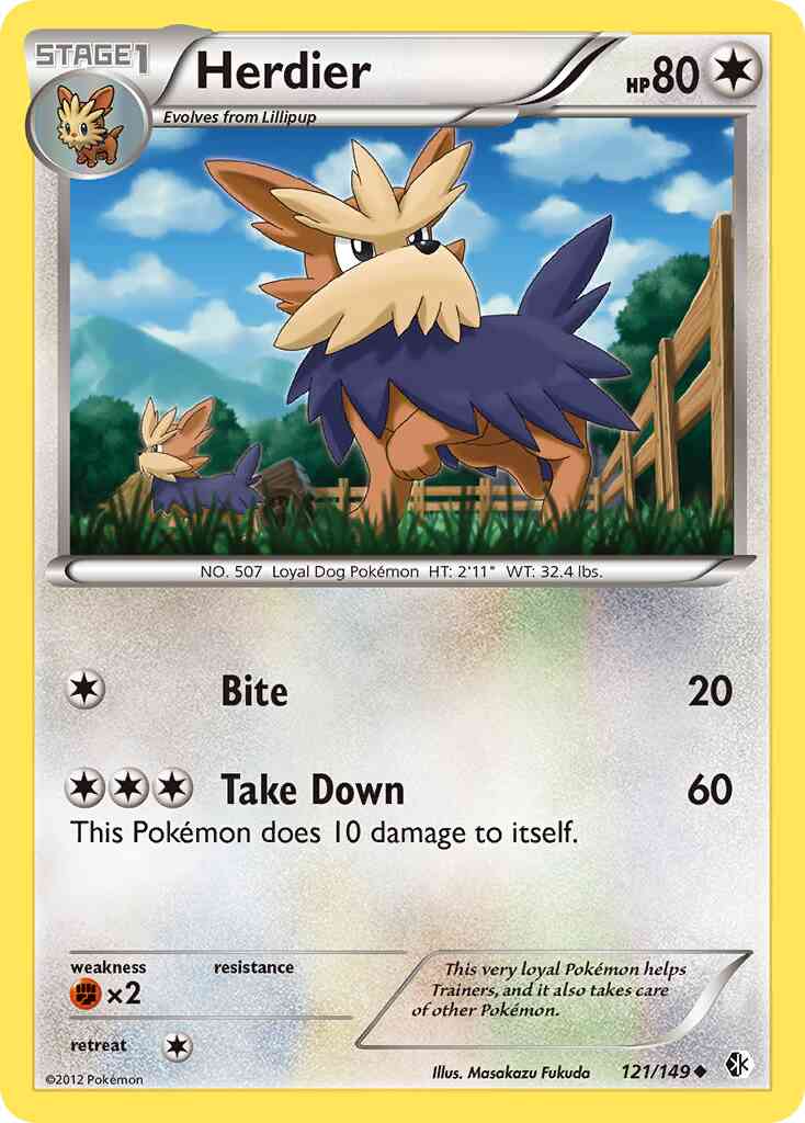 Herdier - 121/149 - Uncommon [bw7-121] [Non-Holo]
