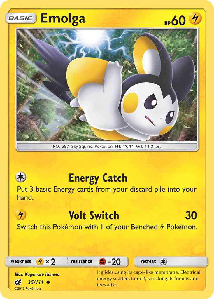 Emolga - 35/111 - Uncommon [sm4-35] [Reverse Holo]