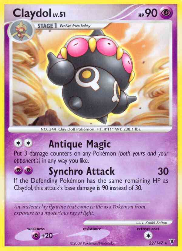 Claydol - 22/147 - Rare [pl3-22] [Non-Holo]