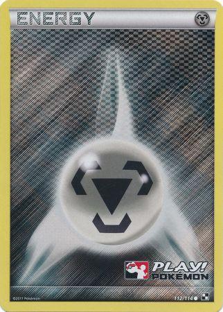Metal Energy - 112/114 - Crosshatch Holo Play! Pokemon Promo [Reverse Holo]