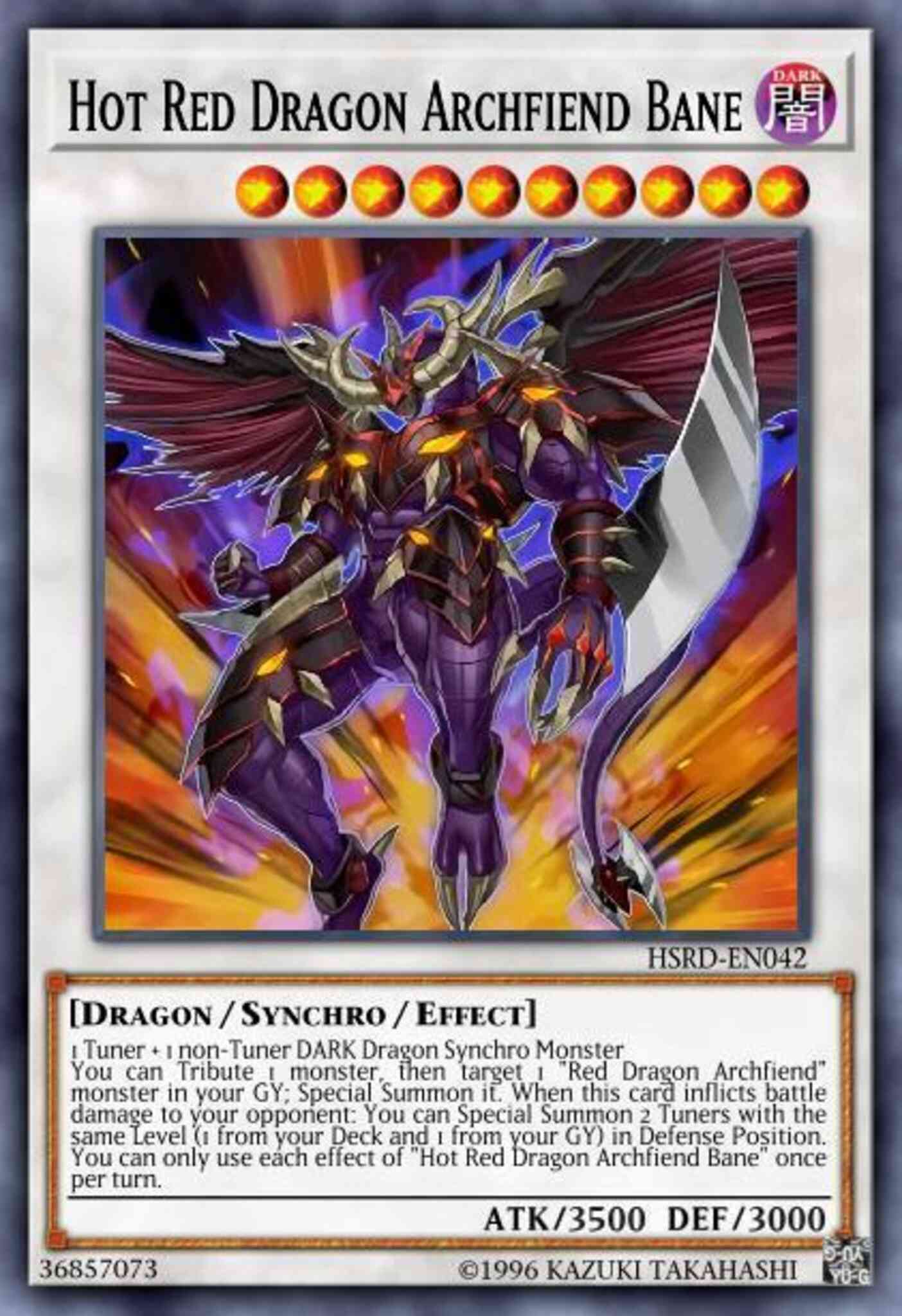 Hot Red Dragon Archfiend Bane - HSRD-EN042 - Secret Rare - 1st Edition