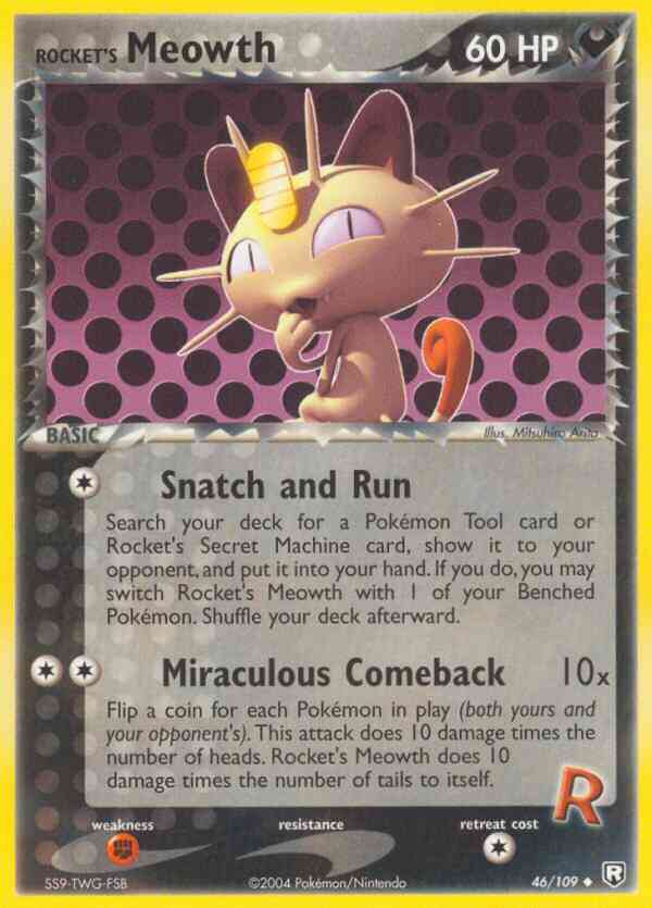 Rocket's Meowth - 46/109 - Uncommon [ex7-46] [Reverse Holo]