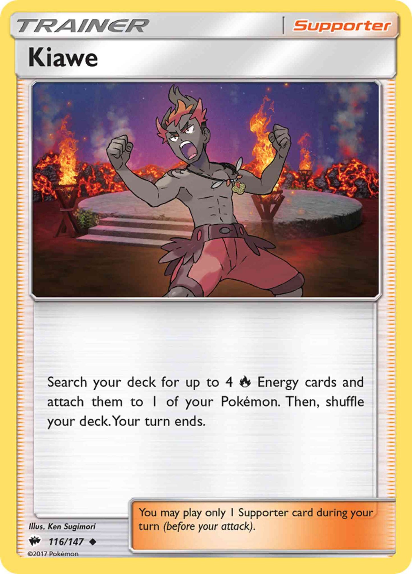Kiawe - 116/147 - Uncommon [sm3-116] [Reverse Holo]