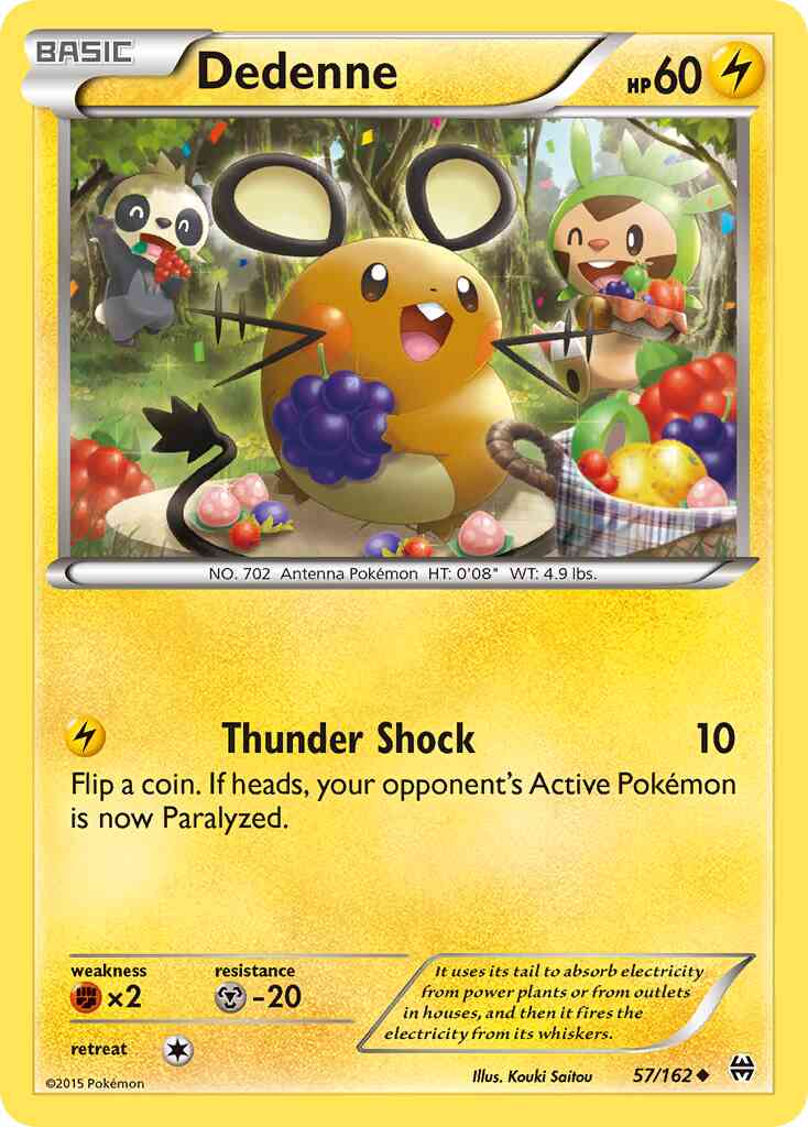 Dedenne - 57/162 - Uncommon [xy8-57] [Reverse Holo]