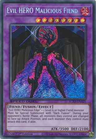 Evil HERO Malicious Fiend - SGX3-ENA21 - Secret Rare - 1st Edition