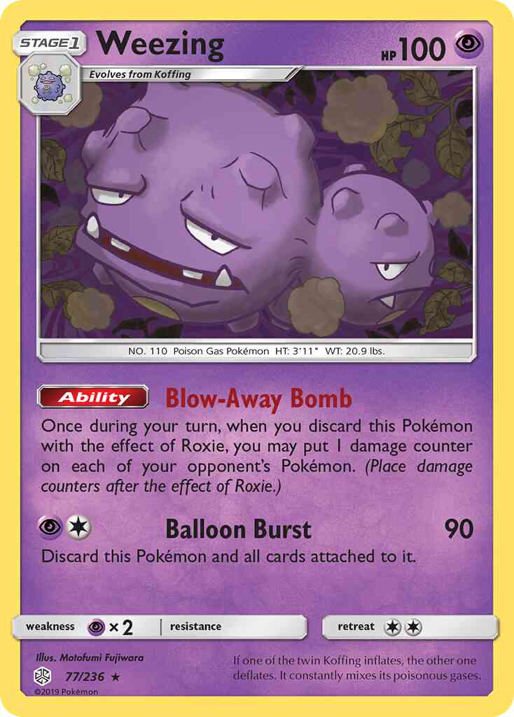 Weezing - 77/236 - Rare [sm12-77] [Reverse Holo]