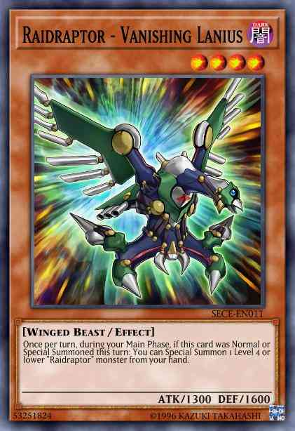 Raidraptor - Vanishing Lanius - SP15-EN029 - Shatterfoil Rare - 1st Edition