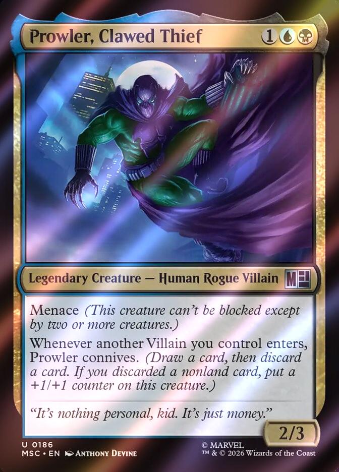 Prowler, Clawed Thief [186] [Marvel Super Heroes: Commander] [Surge Foil]