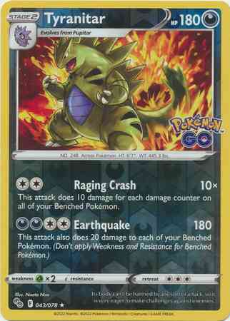 Tyranitar - 043/078 - Rare Holo [pgo-043] [Reverse Holo]