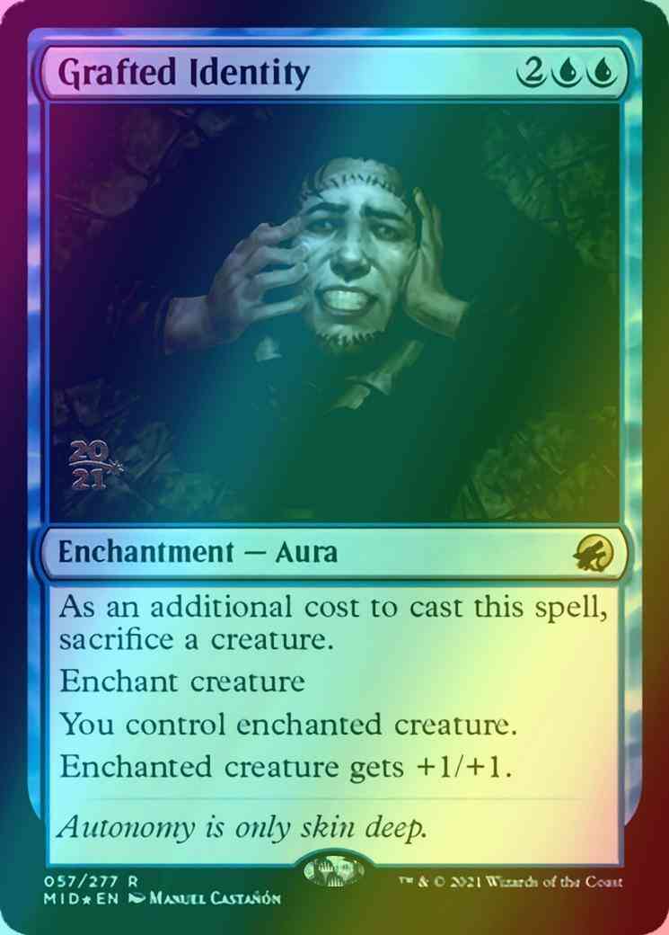 Grafted Identity [Prerelease] [57s] [Innistrad: Midnight Hunt Promos] [Foil]