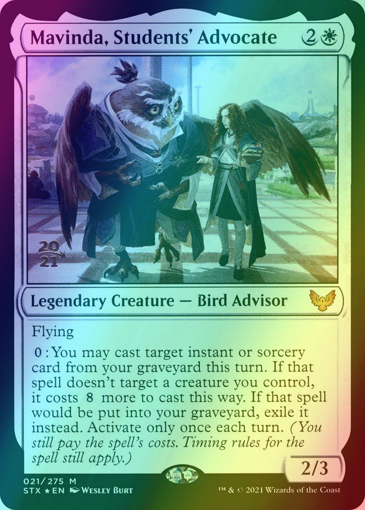 Mavinda, Students' Advocate [Prerelease] [21s] [Strixhaven: School of Mages Promos] [Foil]