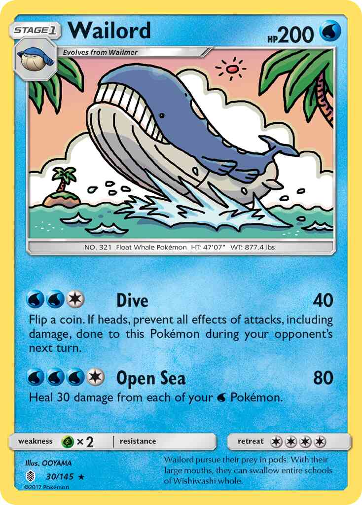 Wailord - 30/145 - Rare [sm2-30] [Reverse Holo]