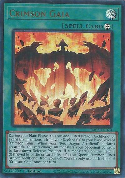 Crimson Gaia - RA05-EN070 - Ultra Rare - 1st Edition