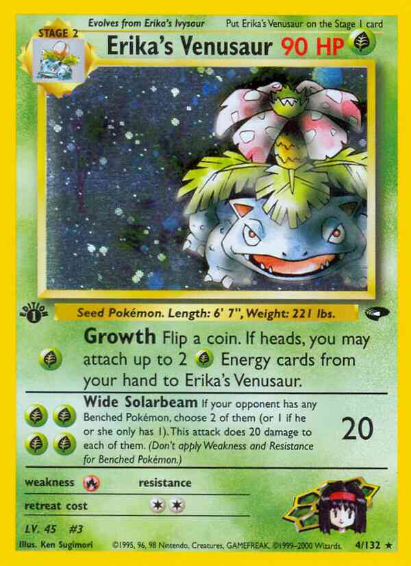 Erika's Venusaur - 4/132 - Rare - 1st Edition [gym2-4] [Holo]