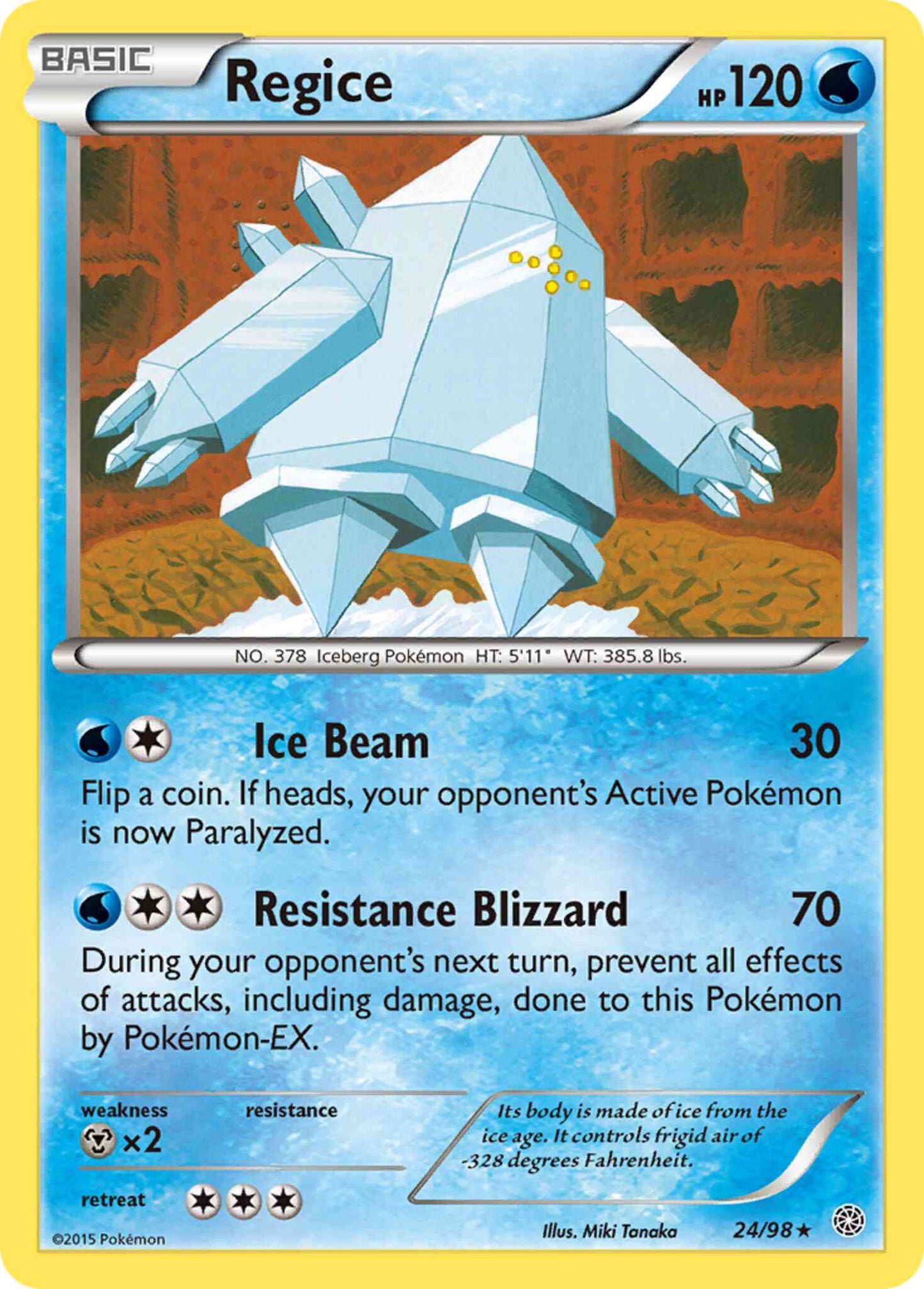 Regice - 24/98 - Rare [xy7-24] [Non-Holo]