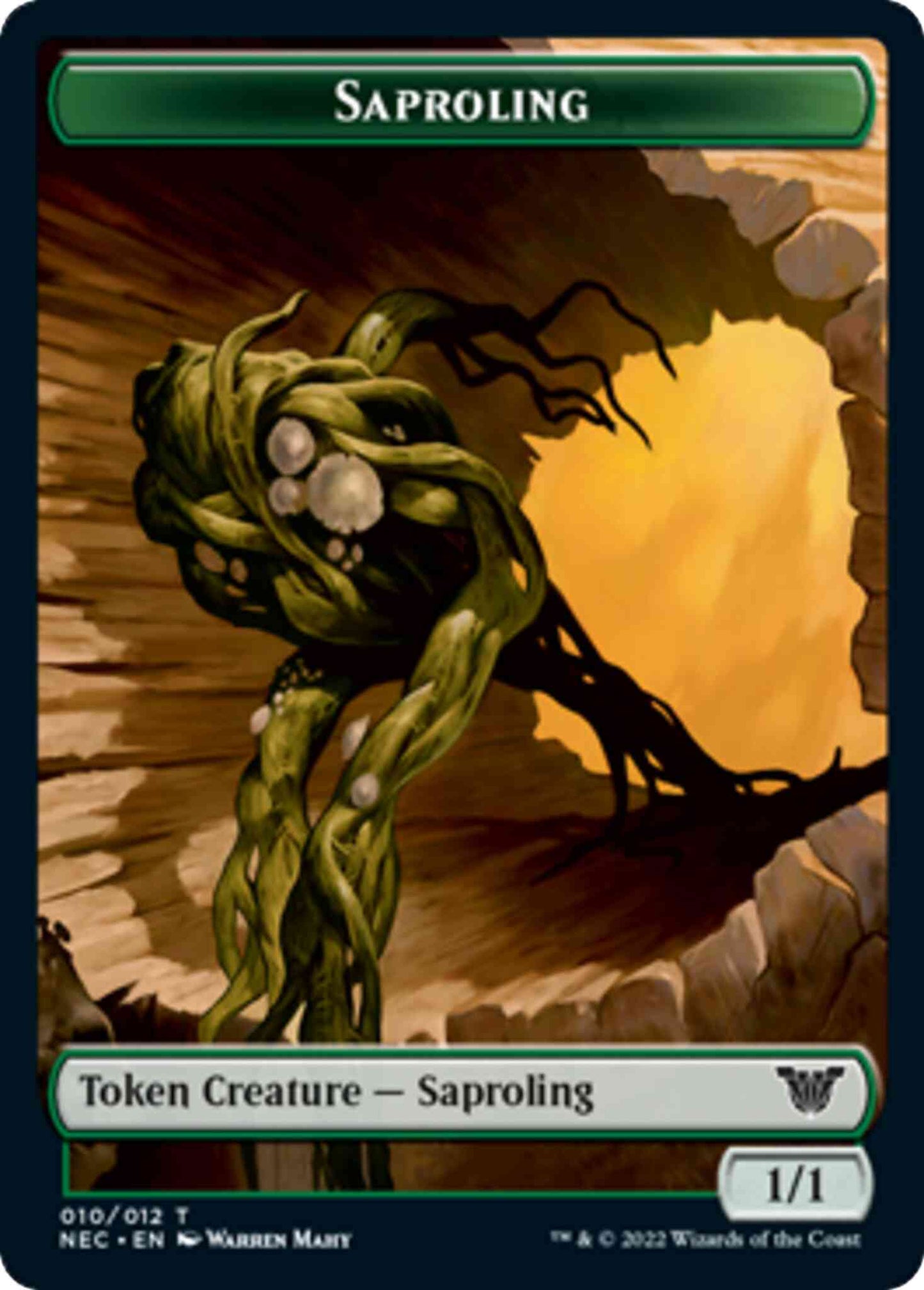 Saproling Token (10) // Spirit Token (02) [Kamigawa: Neon Dynasty: Commander: Tokens] [Non-Foil]