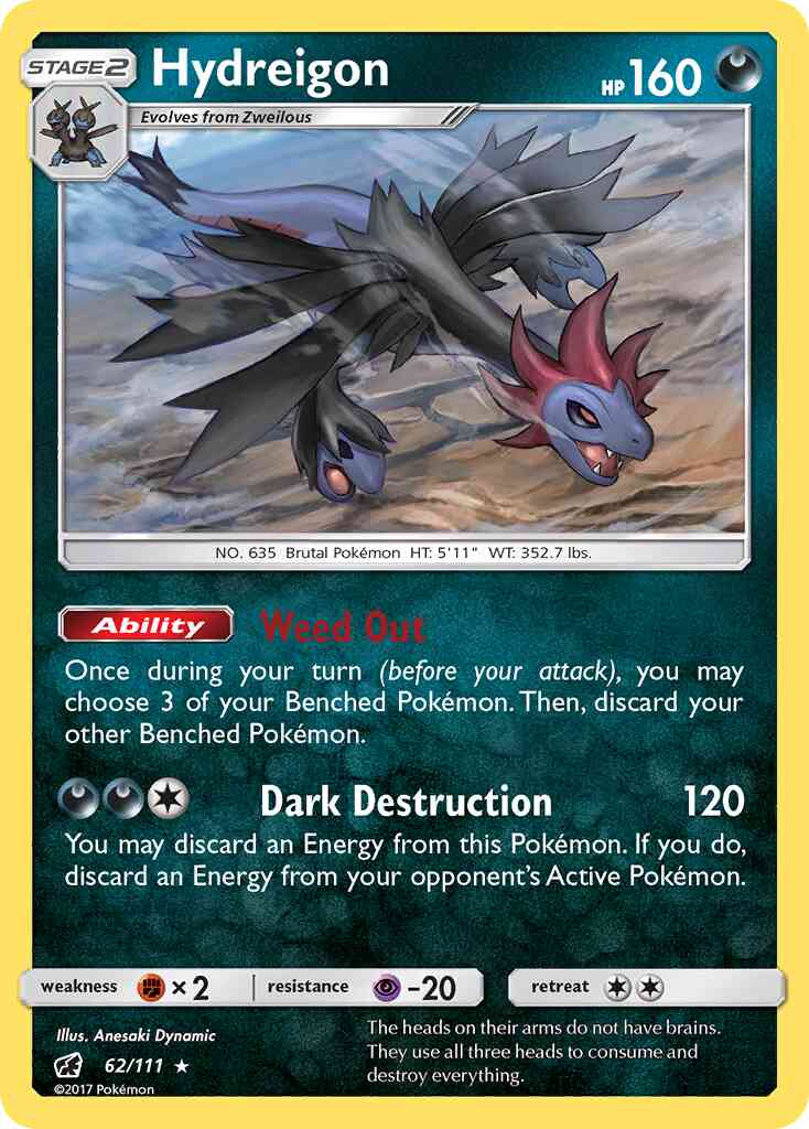Hydreigon - 62/111 - Rare [sm4-62] [Reverse Holo]