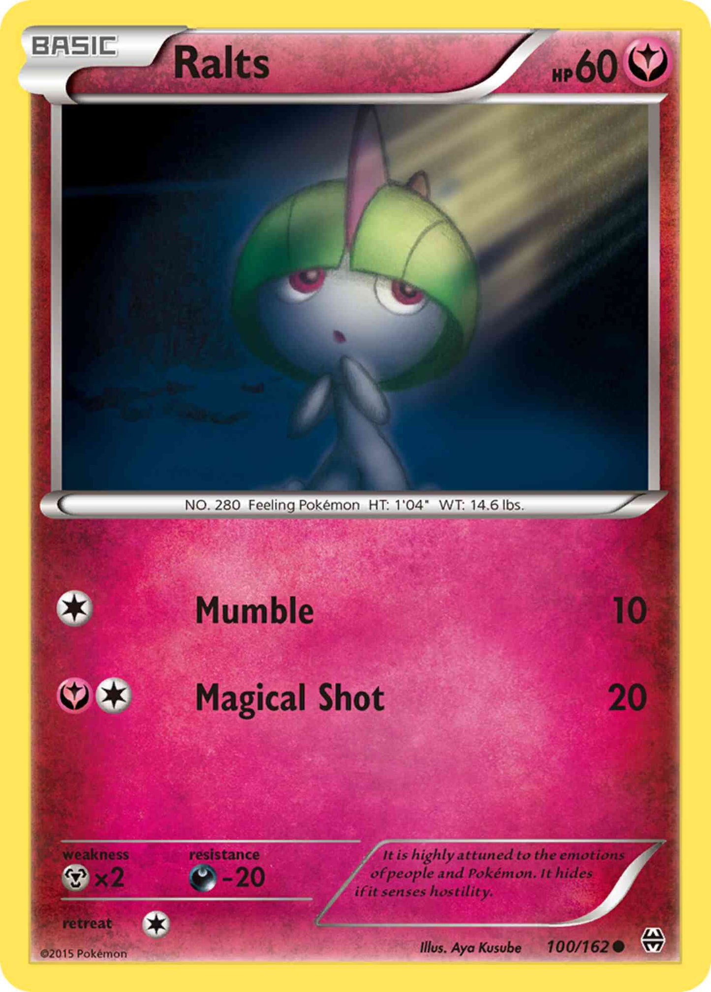 Ralts - 100/162 - Common [xy8-100] [Reverse Holo]