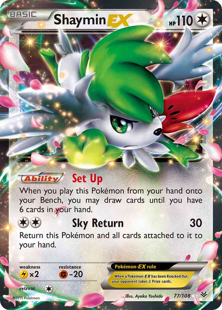 Shaymin-EX - 77/108 - Rare Holo EX [xy6-77] [Ultra]