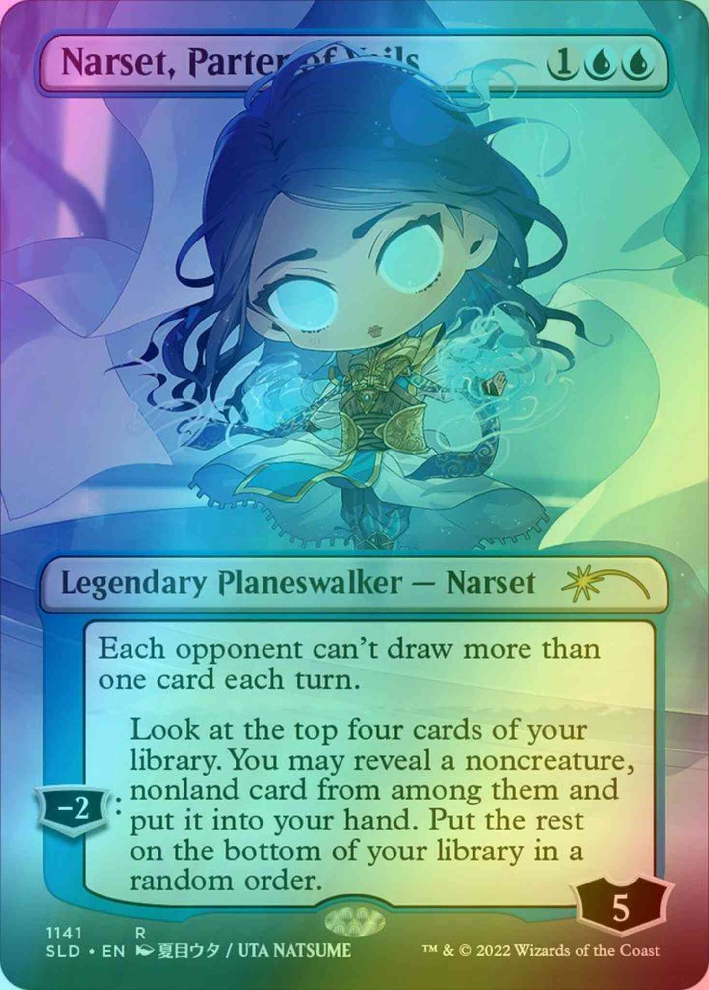 Narset, Parter of Veils [1141] [Borderless] [Li'l'er Walkers] [Secret Lair Drop] [Foil]