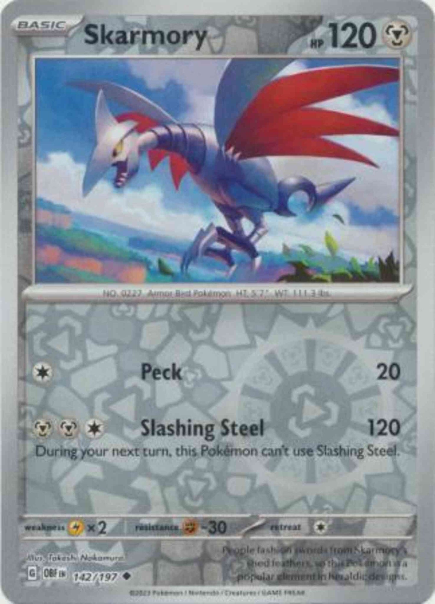 Skarmory - 142/197 - Uncommon [sv03-142] [Reverse Holo]