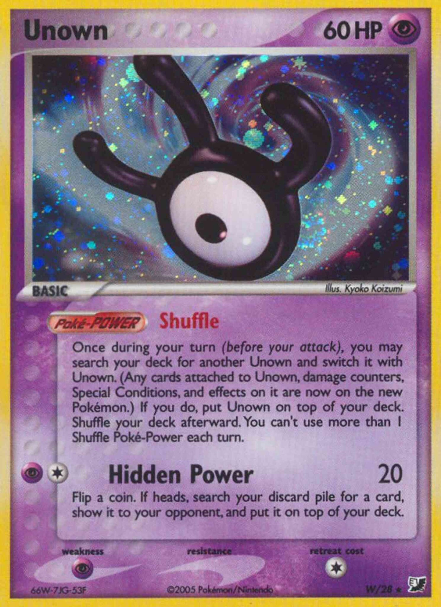 Unown - W/28 - Rare Holo [ex10-W] [Holo]