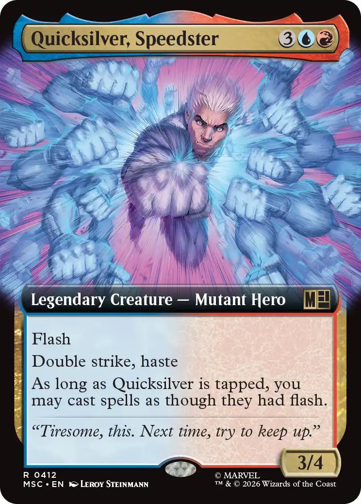 Quicksilver, Speedster [412] [Extended Art] [Marvel Super Heroes: Commander] [Non-Foil]