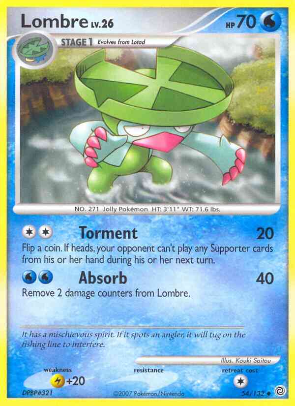 Lombre - 54/132 - Uncommon [dp3-54] [Reverse Holo]