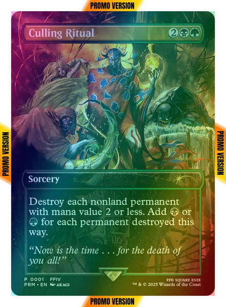 Culling Ritual [4] [Borderless] [FFIV] [Commander Party] [Wizards Play Network 2025] [Foil] – Face to Face Games