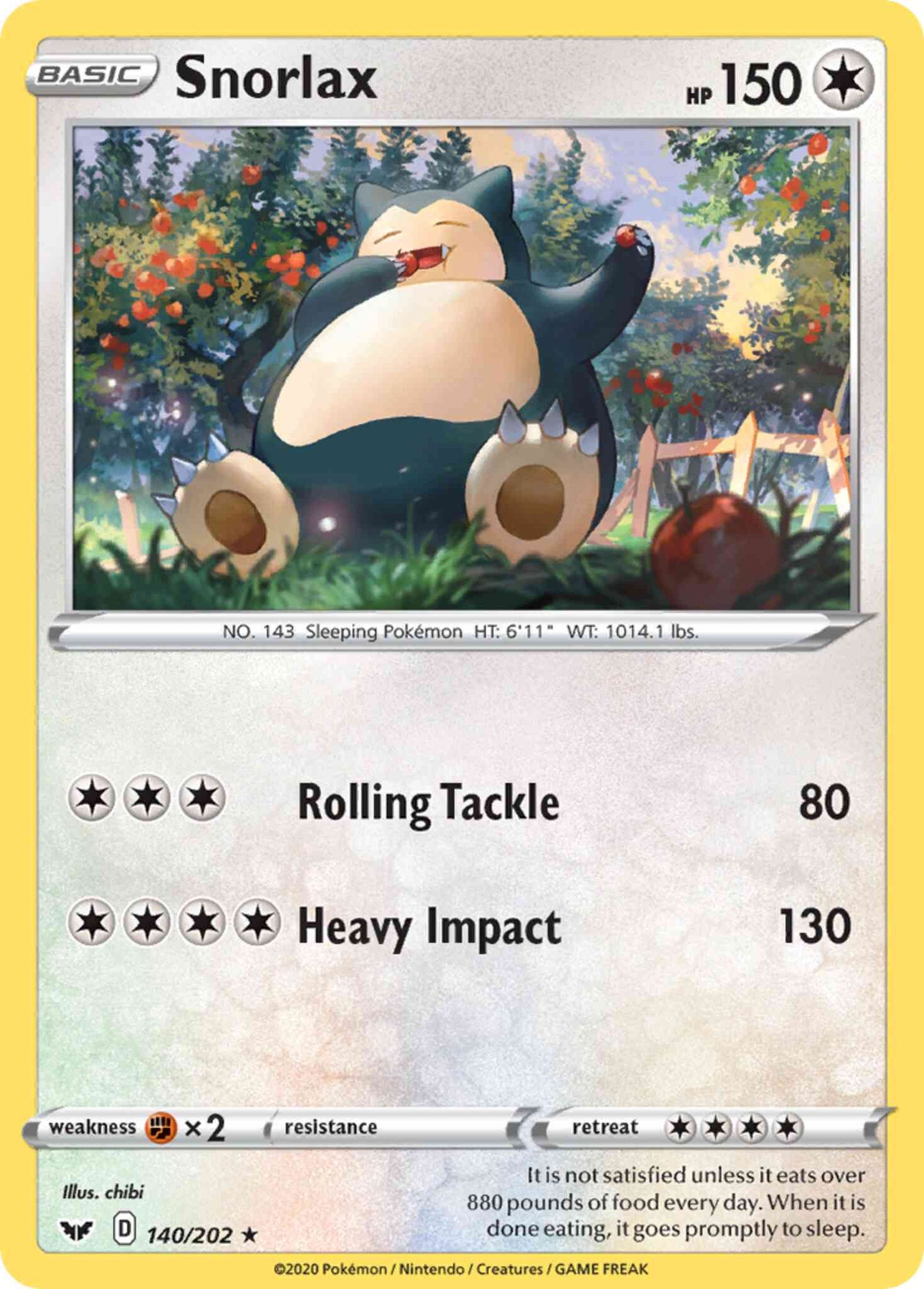 Snorlax - 140/202 - Rare [swsh1-140] [Non-Holo]