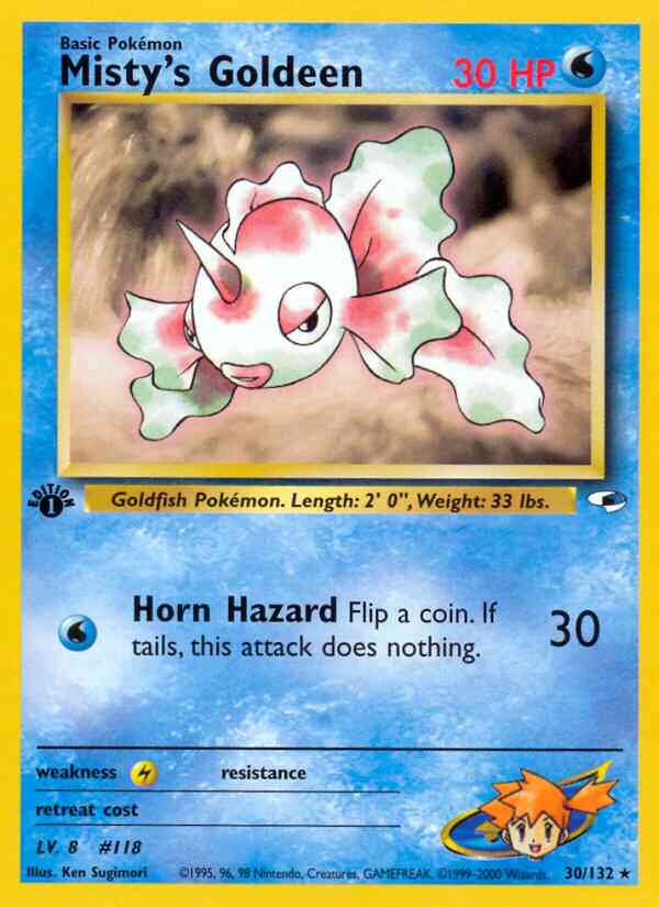 Misty's Goldeen - 30/132 - Rare - 1st Edition [gym1-30] [Non-Holo]