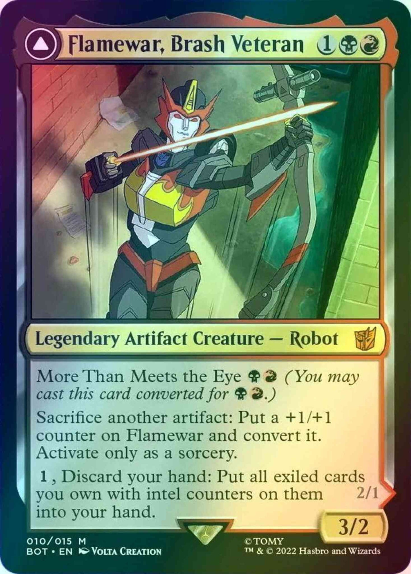 Flamewar, Brash Veteran // Flamewar, Streetwise Operative [10] [Universes Beyond: Transformers] [Foil]