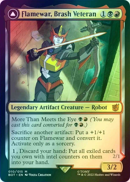 Flamewar, Brash Veteran // Flamewar, Streetwise Operative [10] [Universes Beyond: Transformers] [Foil]