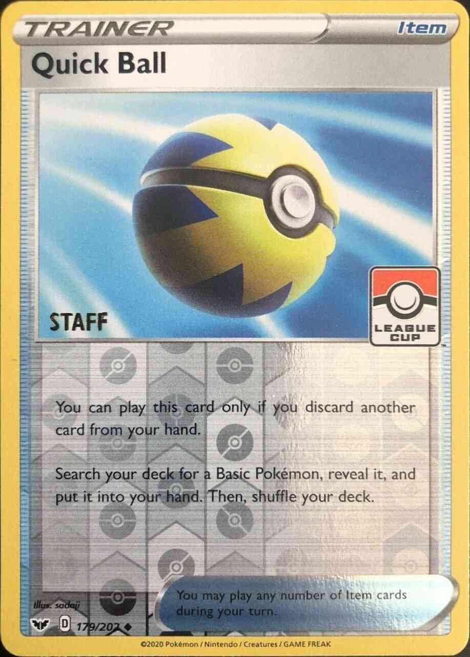 Quick Ball - 179/202 - Promo [League] [Staff] [swsh1msp-179] [Reverse Holo]