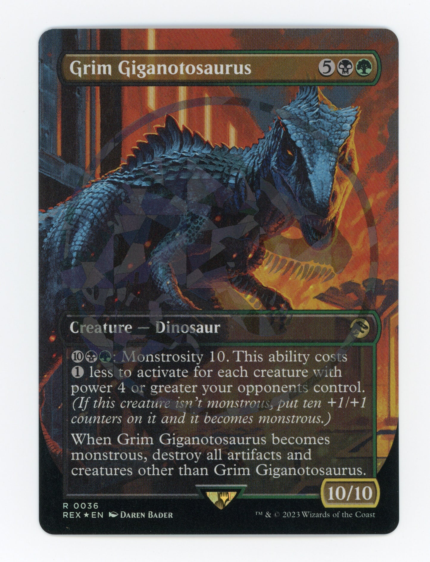 Grim Giganotosaurus — Borderless|Emblem|Foil — ID 17911