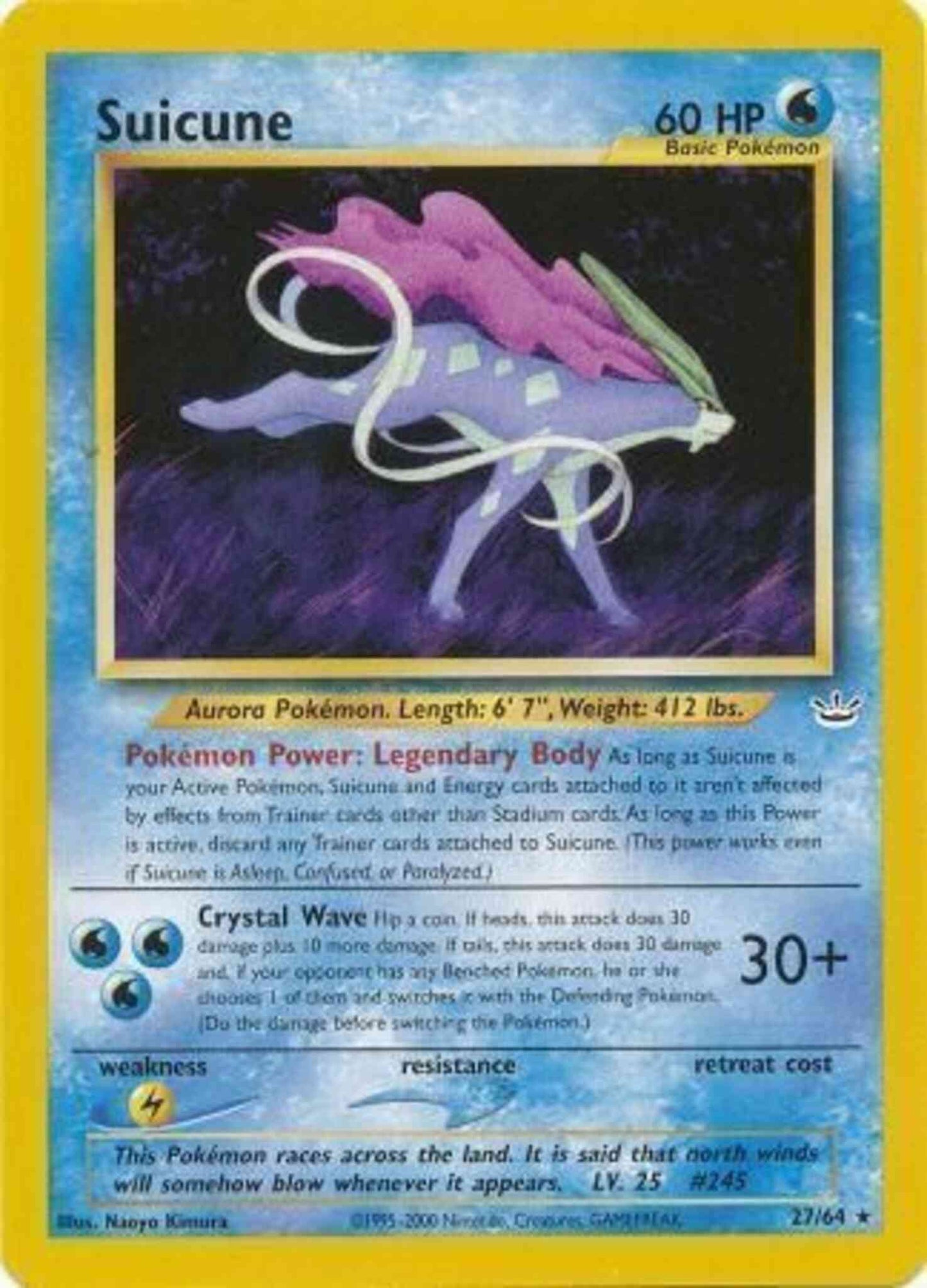 Suicune - 27/64 - Rare - Unlimited [neo3U-27] [Non-Holo]
