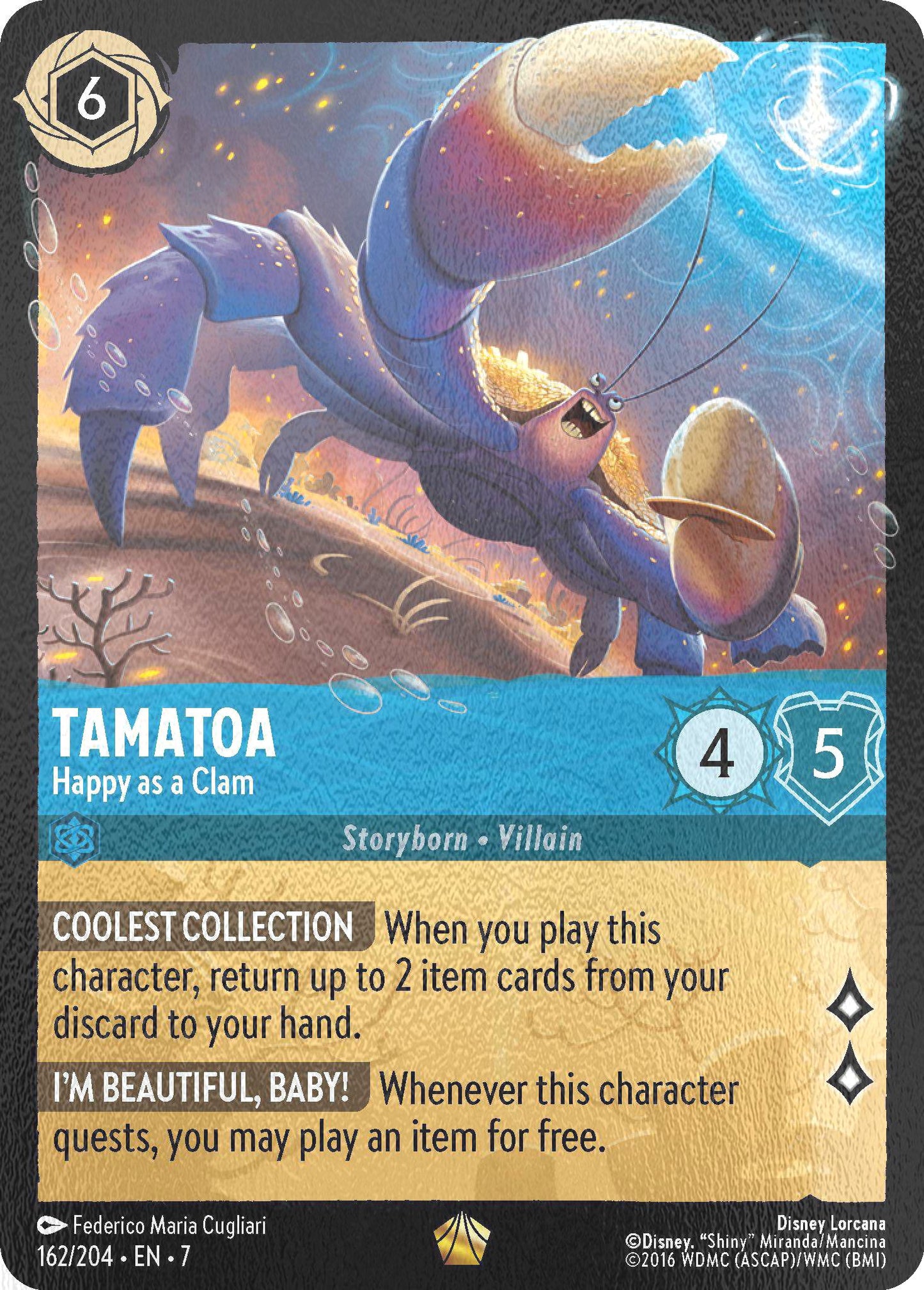 Tamatoa - Happy as a Clam - 162/204 [Archazia's Island] [Cold Foil]