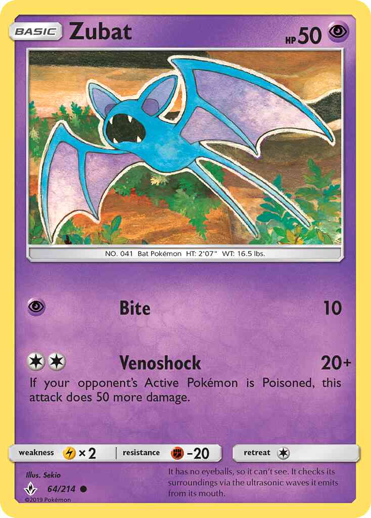 Zubat - 64/214 - Common [sm10-64] [Reverse Holo]