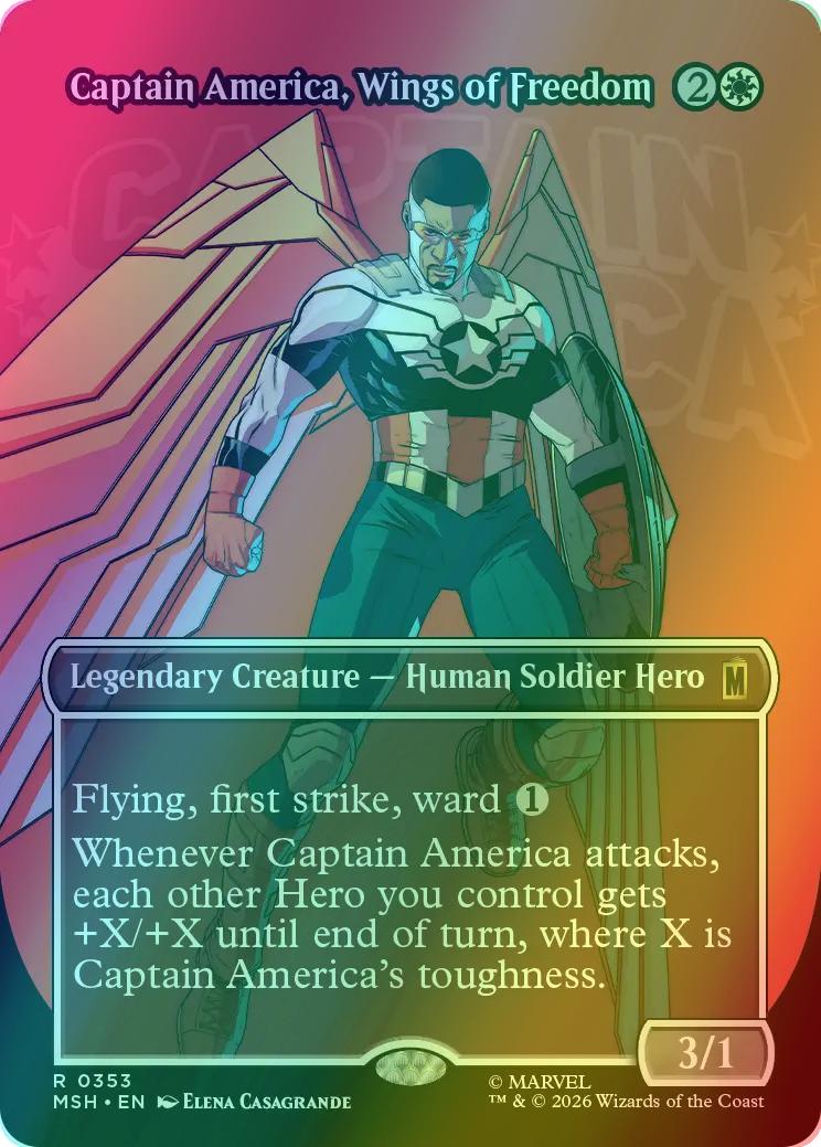 Captain America, Wings of Freedom [353] [Borderless] [Logo] [Marvel Super Heroes] [Foil]
