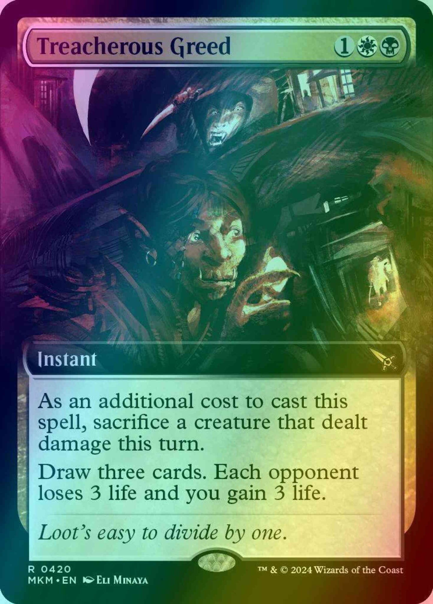Treacherous Greed [420] [Extended Art] [Murders at Karlov Manor] [Foil]