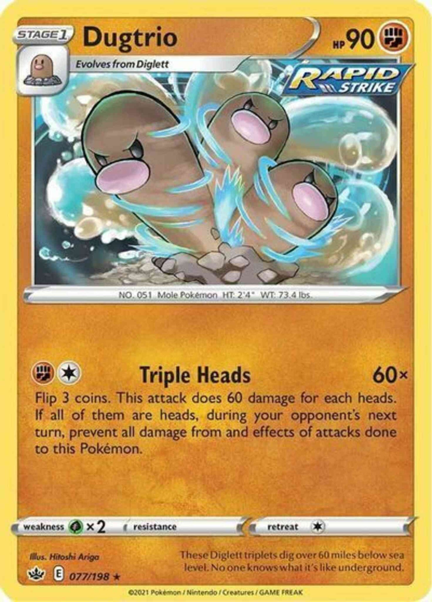 Dugtrio - 077/198 - Rare [swsh6-077] [Reverse Holo]