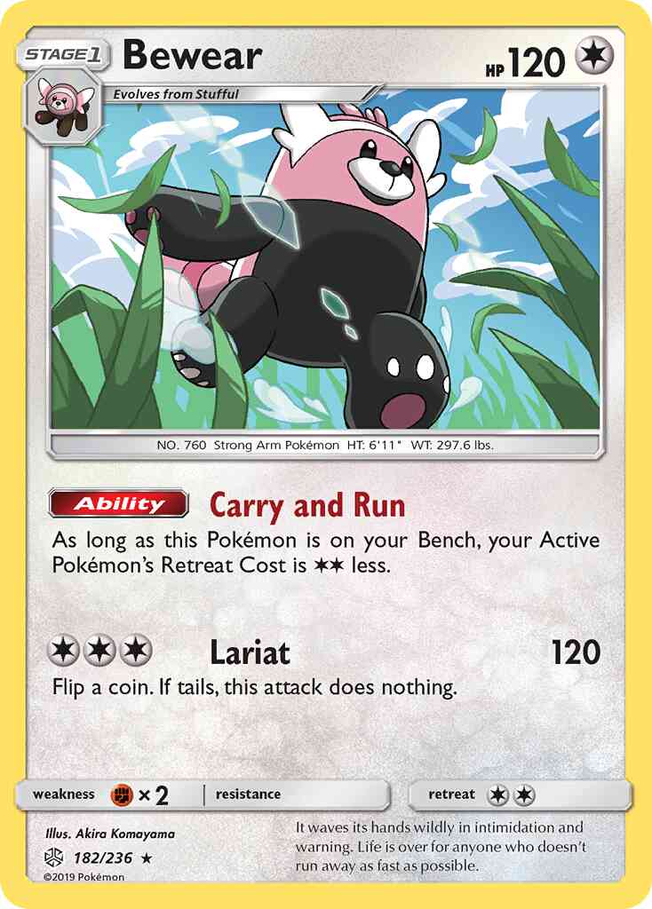 Bewear - 182/236 - Rare [sm12-182] [Reverse Holo]