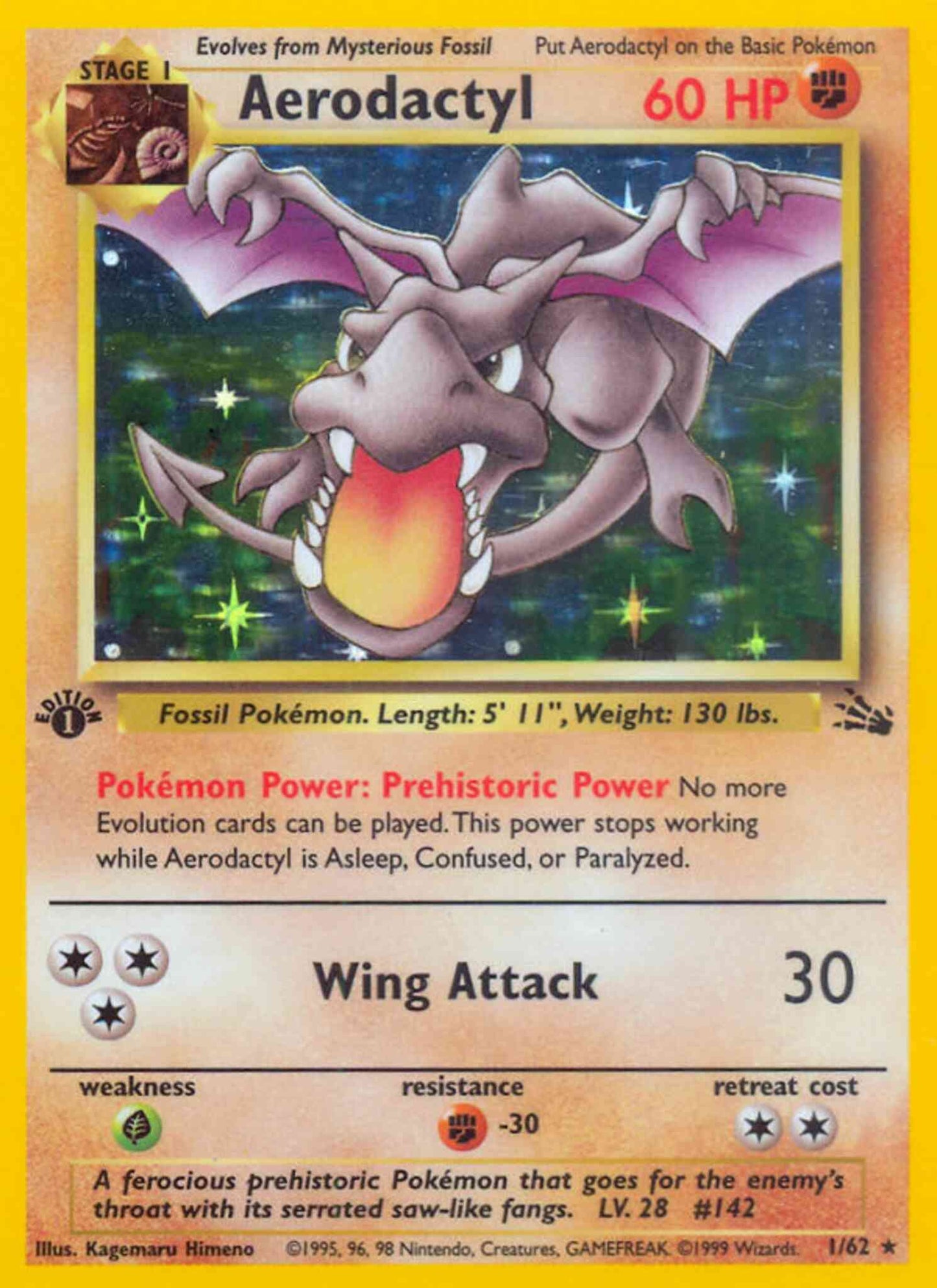 Aerodactyl - 1/62 - Rare - 1st Edition [base3-1] [Holo]