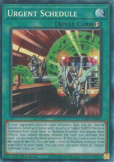 Urgent Schedule - RA05-EN064 - Collector's Rare - 1st Edition