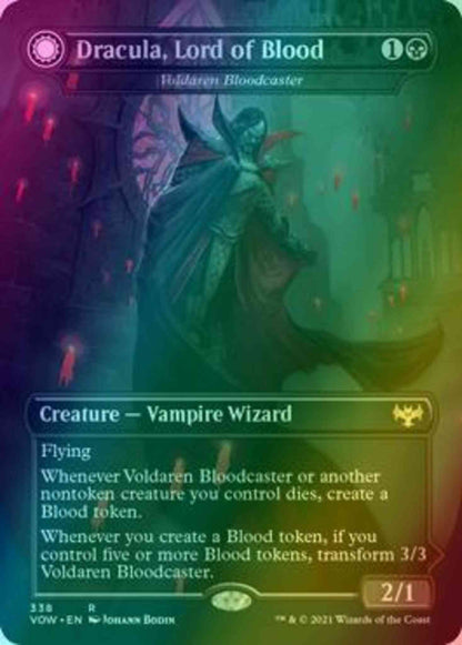 Dracula, Lord of Blood // Dracula, Lord of Bats - Voldaren Bloodcaster // Bloodbat Summoner [338] [Dracula Series] [Innistrad: Crimson Vow] [Foil]