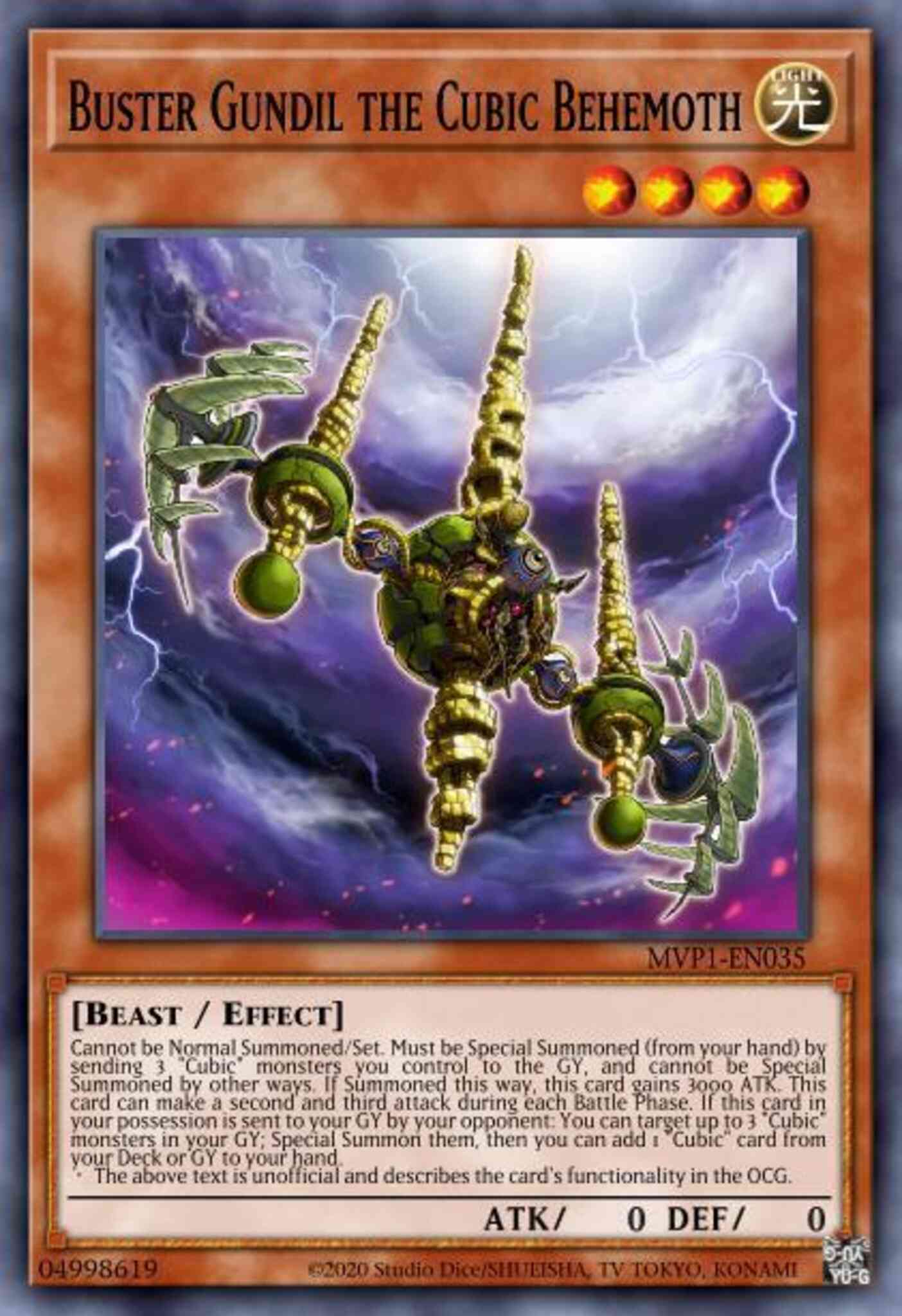 Buster Gundil the Cubic Behemoth - MVP1-EN035 - Ultra Rare - Unlimited